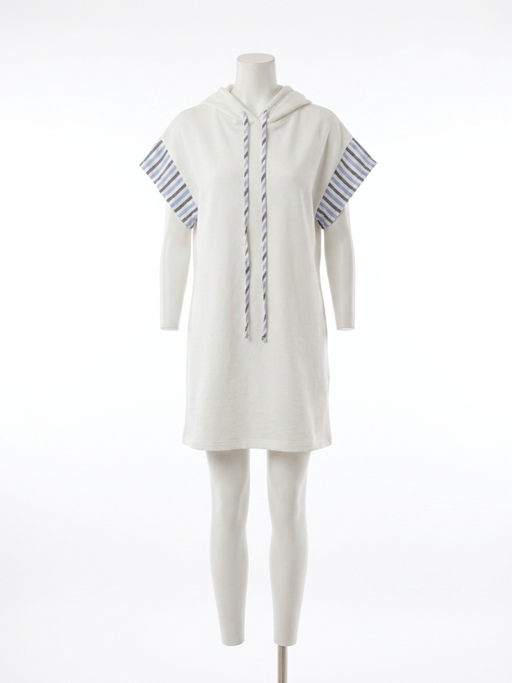 NEW FIFTEEN TWENTY dayna contrast hoodie dress in off white